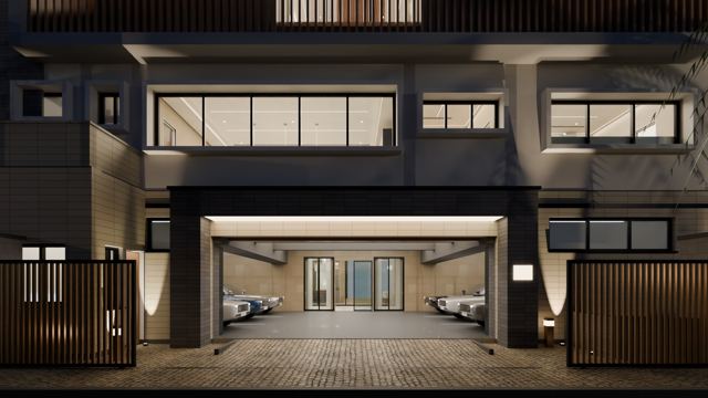 Arrival (north house) at night