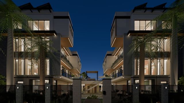 Frontage east at night