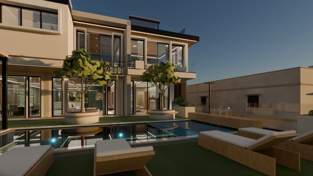 Pool at sunset