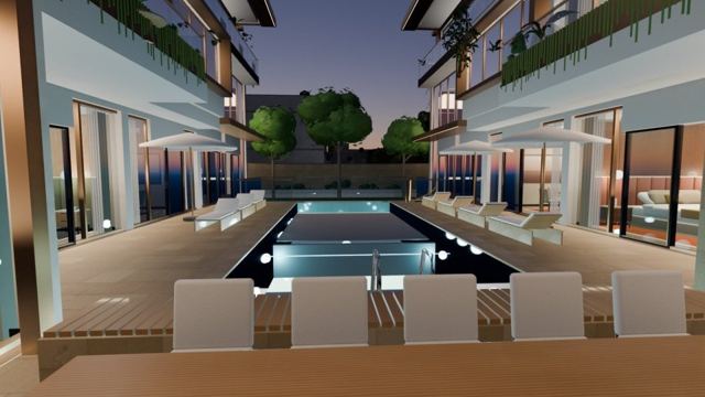 Infinity pool at dusk