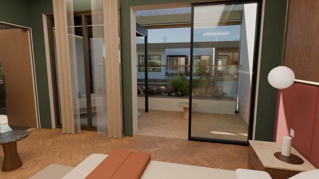 Master bedroom to the terrace