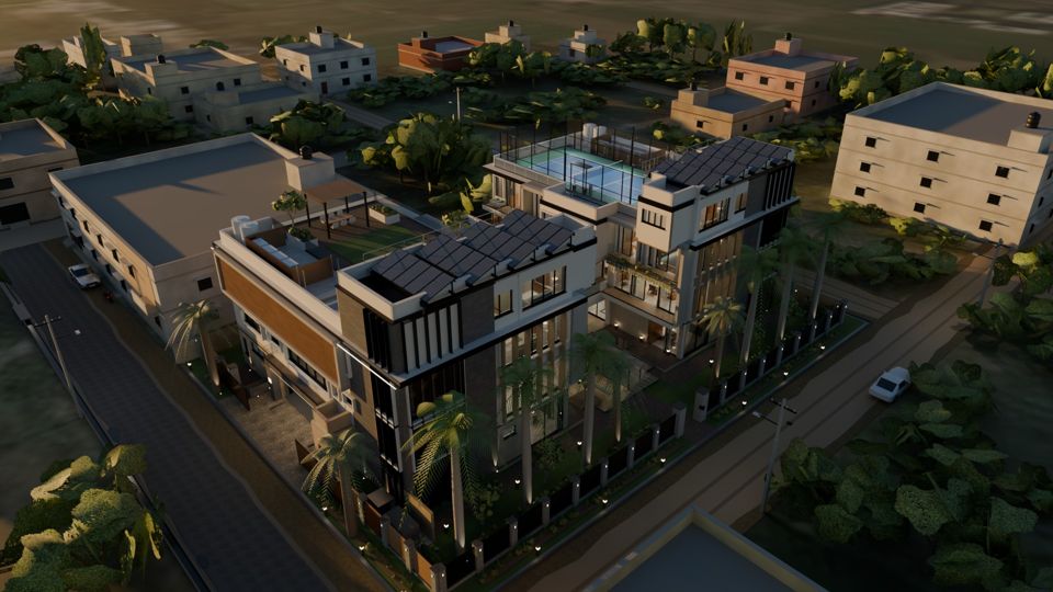 Design 3 from above at golden hour