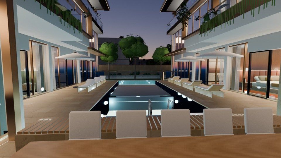 Design 4: the infinity pool at dusk