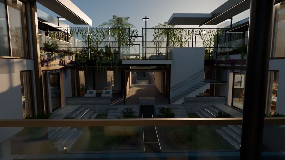 Design 7: the court and the viewing terrace